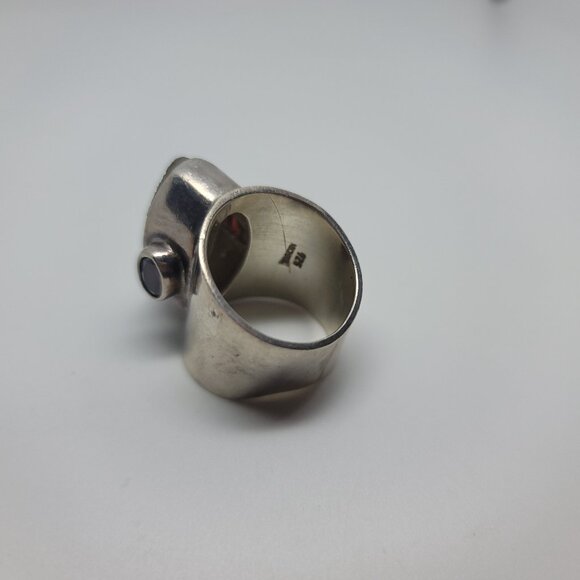 Druzy, Garnet & Sterling Ring - Picture 4 of 7